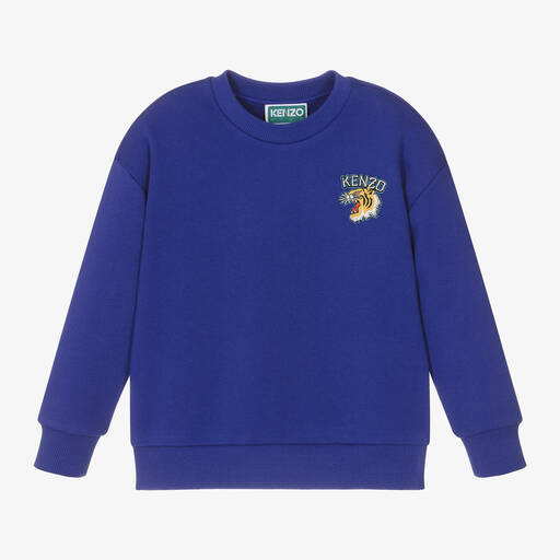 KENZO KIDS-Boys Blue Cotton Sweatshirt | Childrensalon Outlet