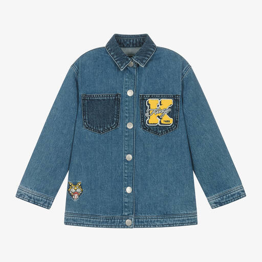 KENZO KIDS-Mid Blue Denim Jacket | Childrensalon Outlet