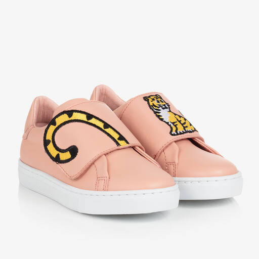 KENZO KIDS-Teen Pink KOTORA Tiger Leather Trainers | Childrensalon Outlet