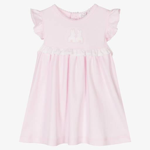 Kissy Kissy-Baby Girls Pink Piqué Bunny Rabbits Dress | Childrensalon Outlet