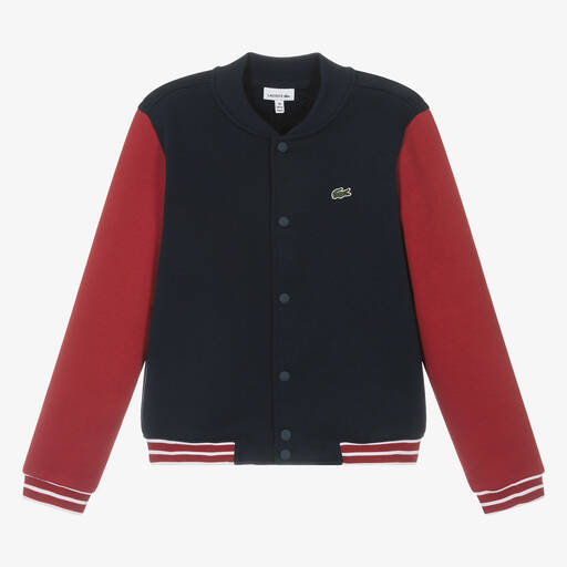 Lacoste-Teen Boys Navy Blue Cotton Bomber Jacket | Childrensalon Outlet