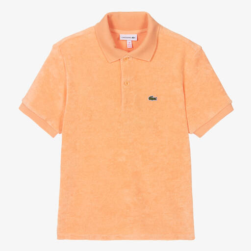 Lacoste-Teen Girls Orange Towelling Polo Shirt | Childrensalon Outlet