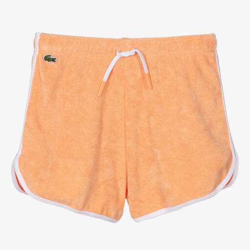 Lacoste-Teen Girls Orange Towelling Shorts | Childrensalon Outlet