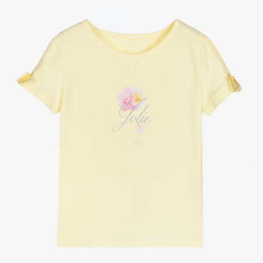 Lapin House-Girls Yellow Cotton T-Shirt | Childrensalon Outlet