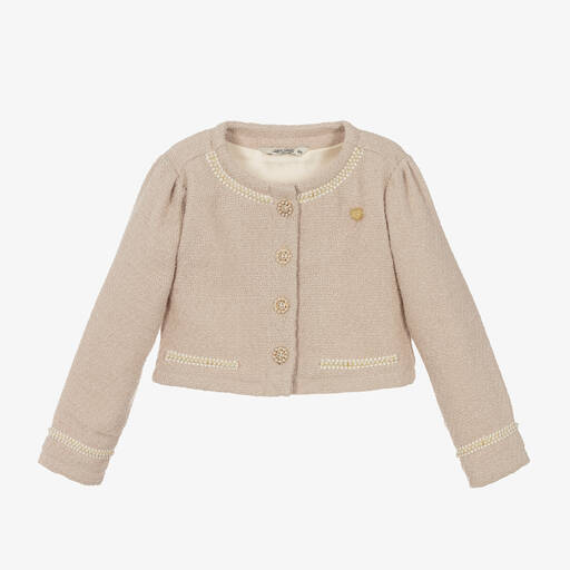 Le Chic-Girls Beige Tweed Jacket | Childrensalon Outlet