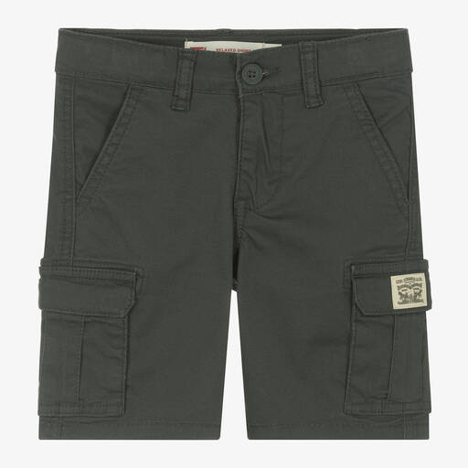 Levi's-Boys Grey Cotton Cargo Shorts | Childrensalon Outlet