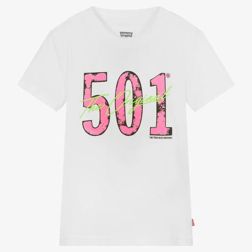 Levi's-Weißes 501 Baumwoll-T-Shirt | Childrensalon Outlet