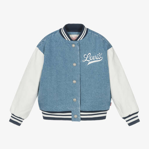 Levi's-Girls Blue Denim Bomber Jacket | Childrensalon Outlet