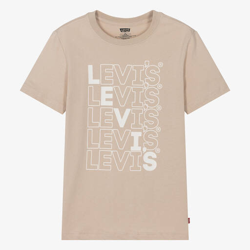 Levi's-Teen Boys Beige Organic Cotton T-Shirt | Childrensalon Outlet