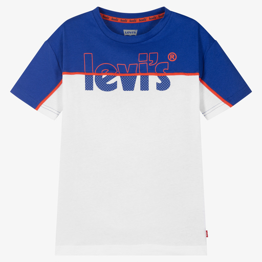 Levi's-Бело-синяя футболка для мальчиков-подростков | Childrensalon Outlet