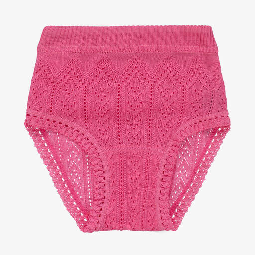 Linn Girls Ivory Knitted Cotton Knickers