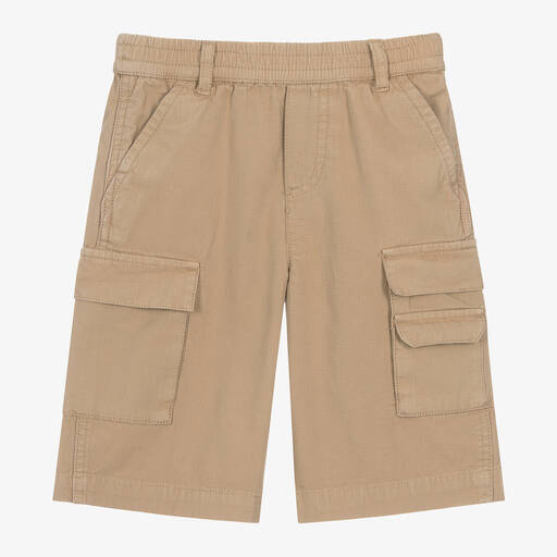 MARC JACOBS-Beige Cotton Twill Cargo Shorts | Childrensalon Outlet