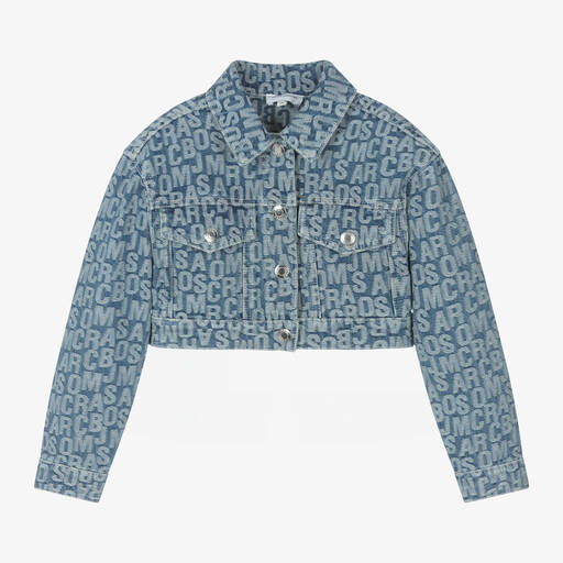 MARC JACOBS-Girls Blue Jacquard Denim Jacket | Childrensalon Outlet