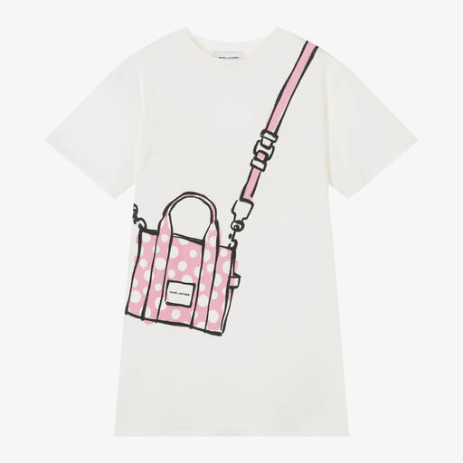 MARC JACOBS-Girls Ivory Tote Bag Cotton Dress | Childrensalon Outlet