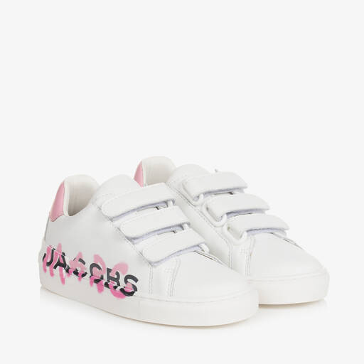 MARC JACOBS-Girls White Leather Trainers | Childrensalon Outlet