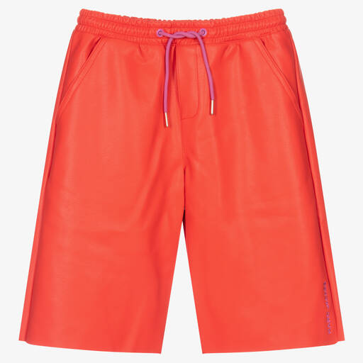 MARC JACOBS-Orange Faux Leather Culottes | Childrensalon Outlet