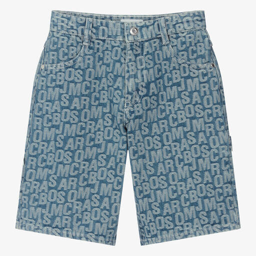 MARC JACOBS-Teen Boys Blue Jacquard Denim Shorts | Childrensalon Outlet