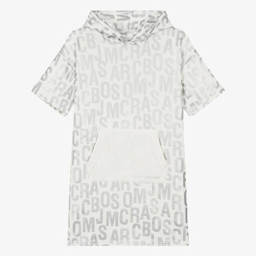 MARC JACOBS-Teen Girls Ivory Cotton Hoodie Dress | Childrensalon Outlet