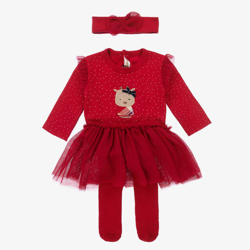 Mayoral Newborn-Baby Girls Red Skirt Set | Childrensalon Outlet