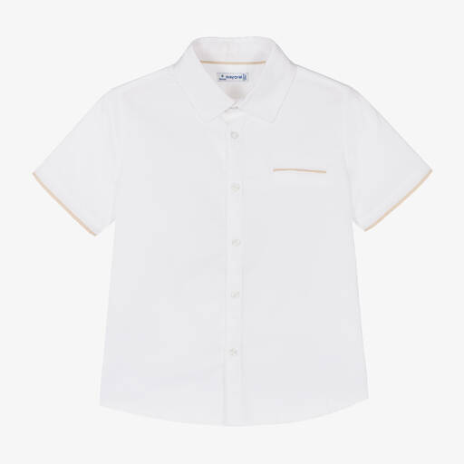 Mayoral-Boys White Cotton Shirt | Childrensalon Outlet