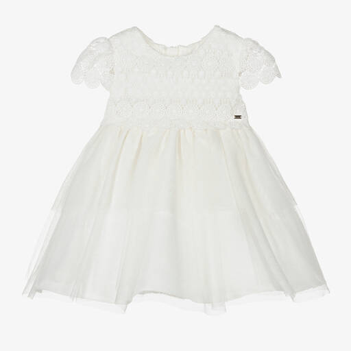 Mayoral-Robe ivoire dentelle et tulle | Childrensalon Outlet