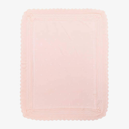 Mayoral-Pink Knitted Cotton Baby Shawl (98cm) | Childrensalon Outlet