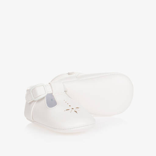 Mayoral Newborn-White T-Bar Baby Pre-Walker Shoes | Childrensalon Outlet