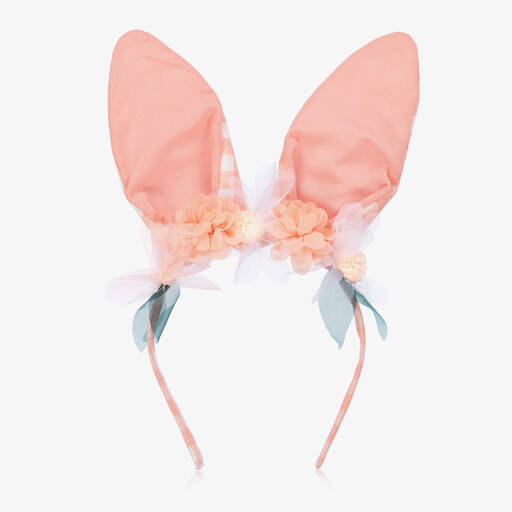 Meri Meri-Pink Gingham Bunny Ears Hairband | Childrensalon Outlet