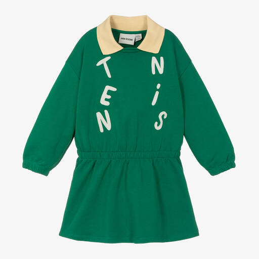 Mini Rodini-Girls Green Organic Cotton Tennis Dress | Childrensalon Outlet