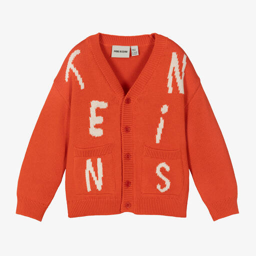 Mini Rodini-Red Organic Cotton Tennis Cardigan | Childrensalon Outlet