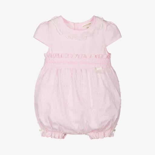 Mintini Baby-Baby Girls Pink Cotton & Organza Shortie | Childrensalon Outlet