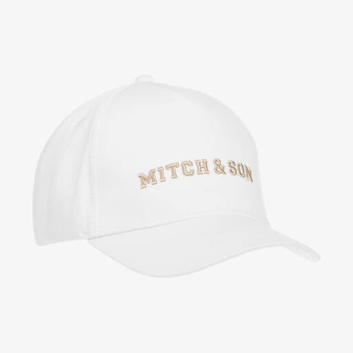 Mitch & Son-Boys White Cotton Cap | Childrensalon Outlet