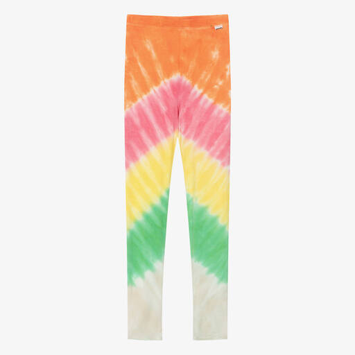 Molo-Girls Orange Viscose Tie-Dye Leggings | Childrensalon Outlet