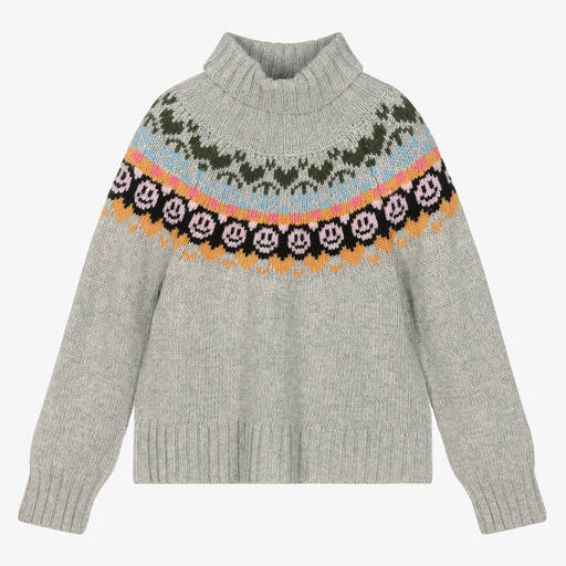 Molo-Teen Girls Grey Wool Roll Neck Sweater | Childrensalon Outlet