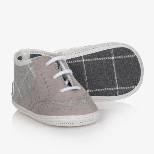 Monnalisa-Grey Pre-Walker Shoes | Childrensalon Outlet