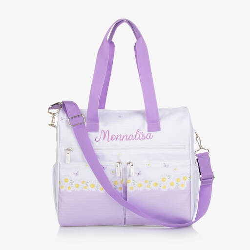 Monnalisa-Lilac Purple Canvas Changing Bag (41cm) | Childrensalon Outlet