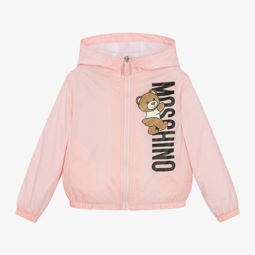 Moschino Kid-Teen-Girls Pink Teddy Bear Hooded Jacket | Childrensalon Outlet