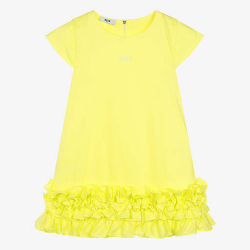 MSGM-Teen Girls Green Cotton Dress | Childrensalon Outlet