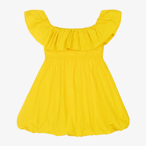 MSGM-Teen Girls Yellow Taffeta Bubble Dress | Childrensalon Outlet