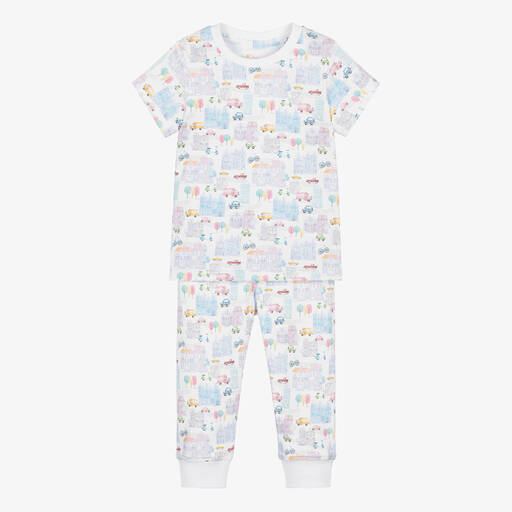 My Little Pie-White Supima Cotton Megacity Print Pyjamas | Childrensalon Outlet