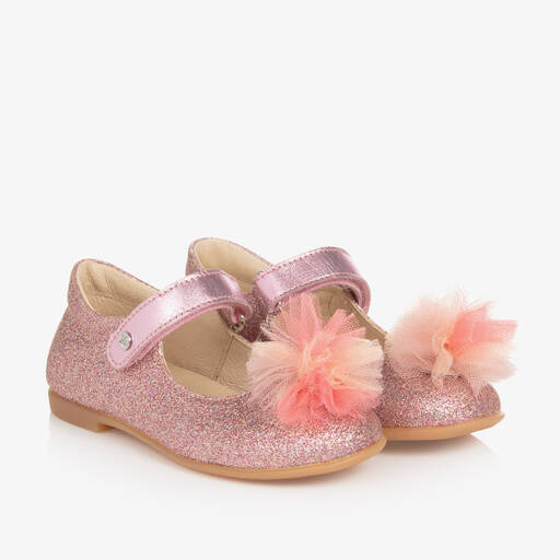 Naturino-Girls Pink Glitter Leather Shoes | Childrensalon Outlet