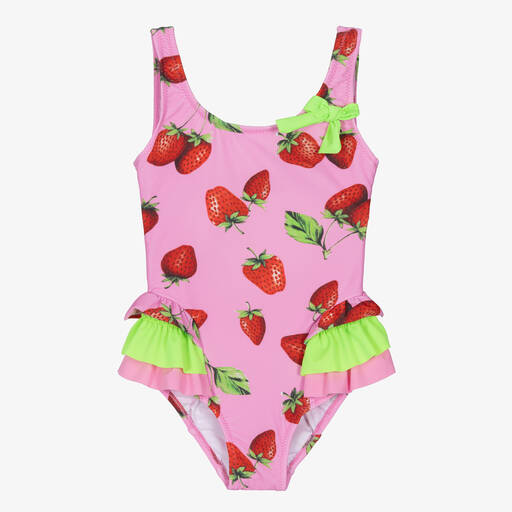 Nessi Byrd-Girls Pink Strawberry Swimsuit | Childrensalon Outlet