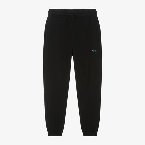 Off-White-Teen Boys Black Cotton Joggers | Childrensalon Outlet