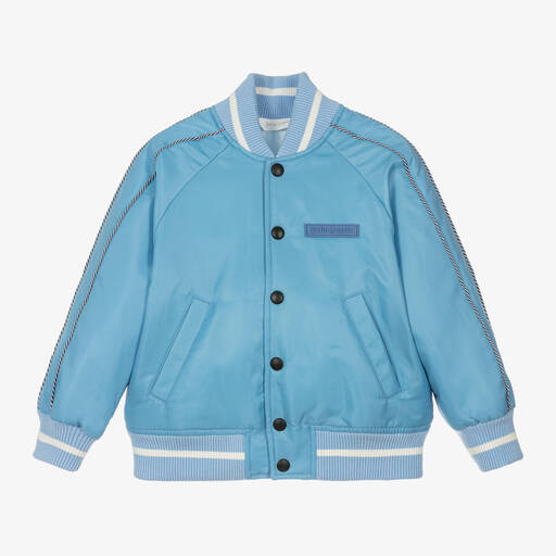 Palm Angels-Boys Blue Flame Print Bomber Jacket | Childrensalon Outlet