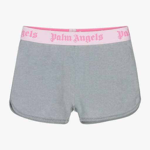 Palm Angels-Girls Grey Cotton Shorts | Childrensalon Outlet