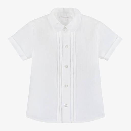 Patachou-Boys Ivory Linen Shirt | Childrensalon Outlet