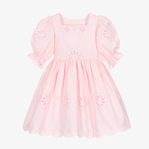 Patachou-Girls Pink Embroidered Cotton Dress | Childrensalon Outlet