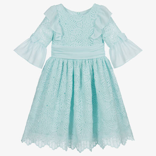 Patachou-Green Lace & Chiffon Dress | Childrensalon Outlet