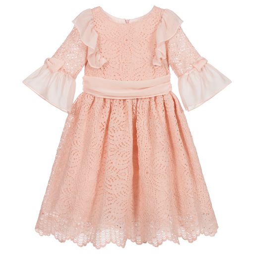 Patachou-Pink Lace & Chiffon Dress | Childrensalon Outlet