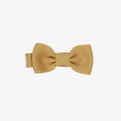 Peach Ribbons- Yellow Bow Hair Clip (4.5cm) | Childrensalon Outlet